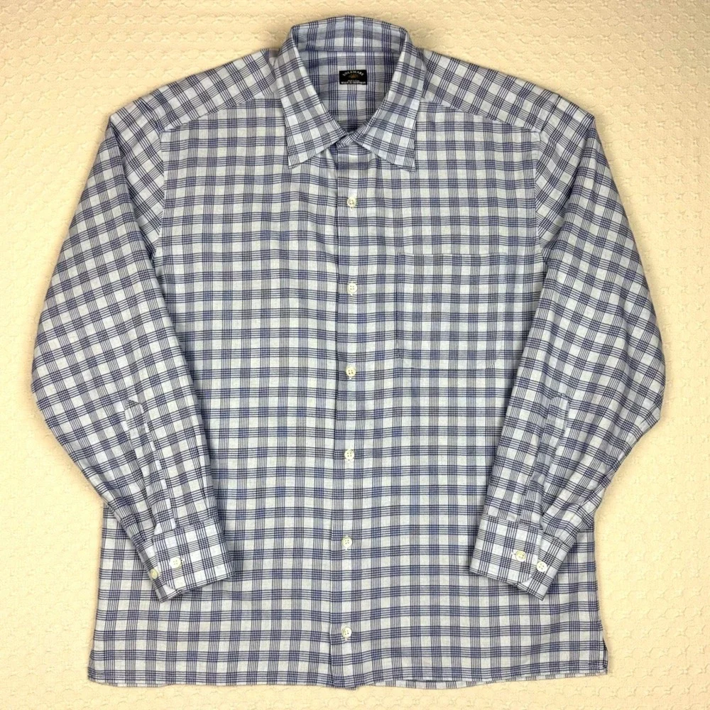 Solemare Maus & Hoffman Plaid Cotton Cashmere Blend Shirt Mens M Italy Old Money